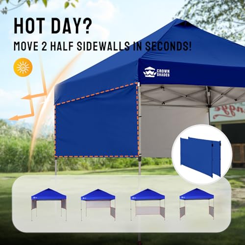 10x10 Pop up Canopy Tent with 2 Half Sidewalls (Navy Blue)