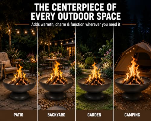 Liberty 42” Wood Burning Fire Pit Carbon Steel Outdoor Bowls