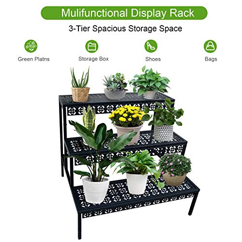 3 Tier Stair Style Metal Plant Stand