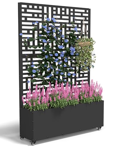 Metal Planter Box with Trellis (Black / 1pc)