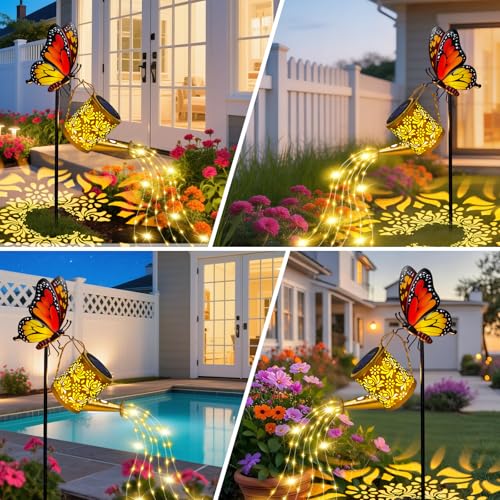 Solar Garden Lights Outdoor Decor (Butterfly / 2 PACK)