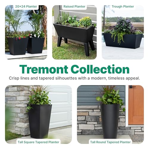 Tremont Short Square Planter 2 (Onyx Black / 2-Pack / Short)
