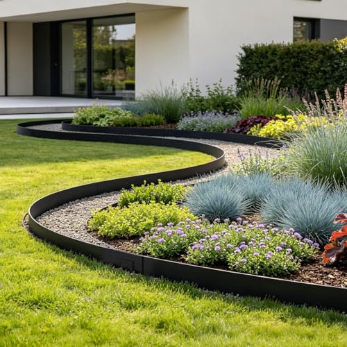 Metal Landscape Edging 10 (Black / 4.5 Inch 10Pcs)