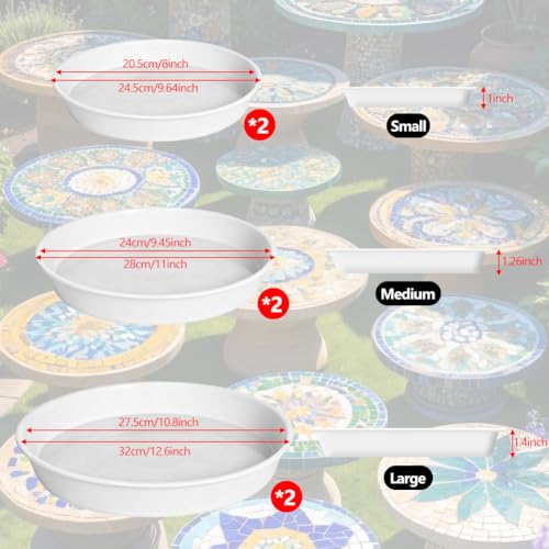 6 Pcs Round Stepping Stone Molds (Round-White)