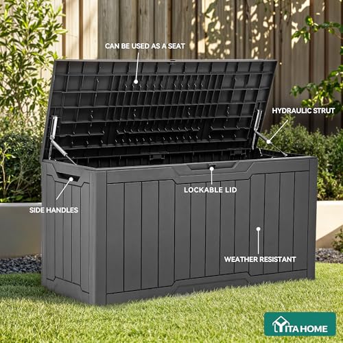 80 Gallon Outdoor Storage Box (Deck Box / 80 Gallon / Dark Gray)