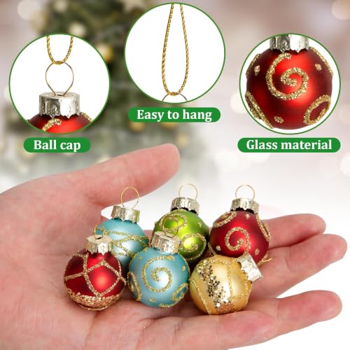 48 Pcs Christmas Mini Glass Ball Ornaments (B Style / 48 Pcs)
