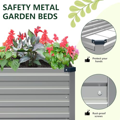 2PCS 10x3x1ft Galvanized Raised Garden Beds Kit