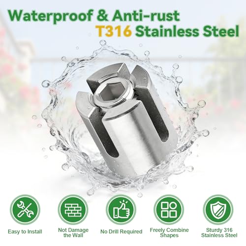 20PCS T316 Stainless Steel Cable Cross Clamps for 5