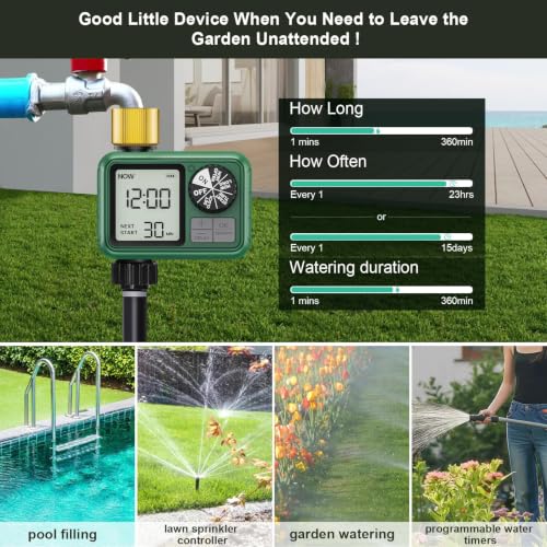 2 Pack Water Timer for Outdoor Garden Hose (1 Brass Outlet-2 Pack)