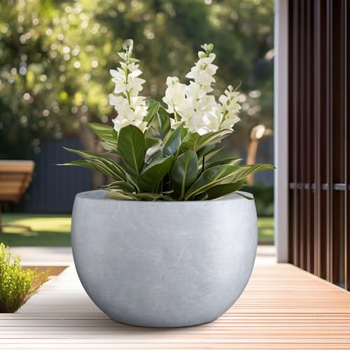 Blue Gray Concrete Planter 20" Dia All (Slate Gray / 19.9" d)