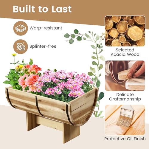 Wooden Plant Pots (2 Count)