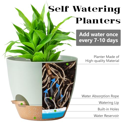 Self Watering Plant Pot with Drainage Hole (7 Count)