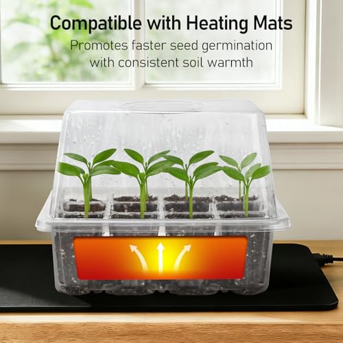 10 Pack Seed Starter Tray (Transparent / 12 Cell-10 Packs Elevated Cover)