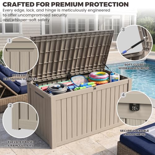 Outdoor Storage Box (Grey / 180 Gallon 3.1 XL)