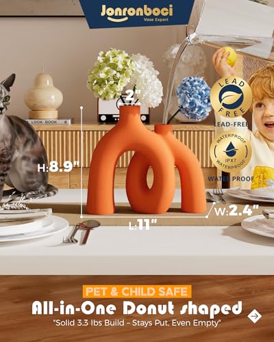 Hug Donut Decorative Vase Set (Orange)