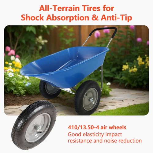 Dual Wheel Wheelbarrow (Blue)
