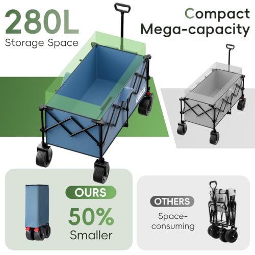 46" L Collapsible Foldable Extended Wagon (Light Blue)