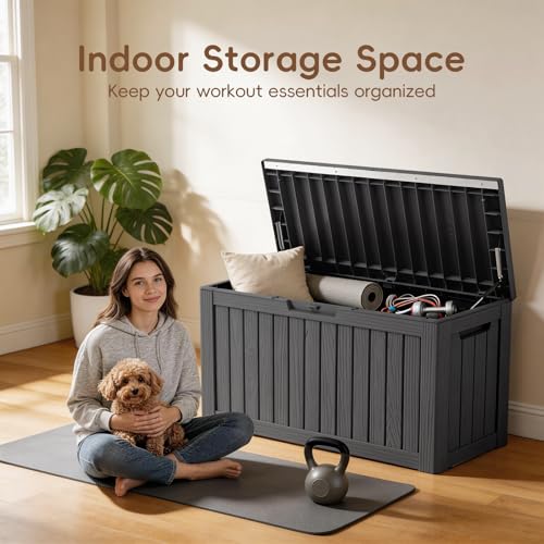 Outdoor Storage Box (Black / 90 Gallon)