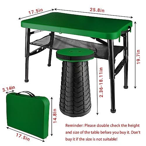 Small Folding Table and Stool (Green)