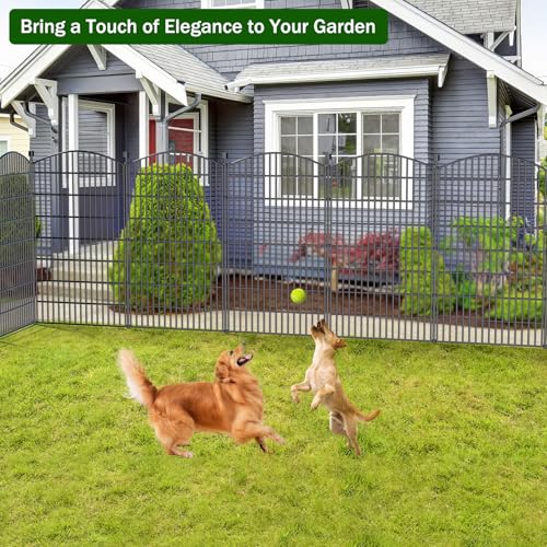 10 Panel No Dig Decorative Garden Fence 48" H x 22.6'L Outdoor Dog Barrier (48 in(H) X 22.6 ft(L))
