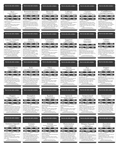 30 Variety Culinary Herb & Vegetable Seed Collection (30 Seed Packets: Beginner Friendly Varieties)