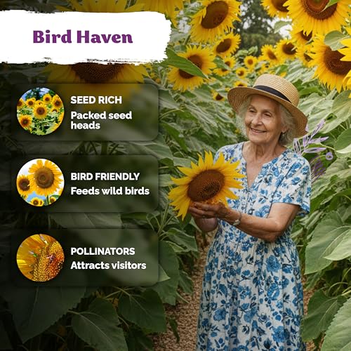 150 Mammoth Grey Stripe Sunflower Heirloom Flower Seeds