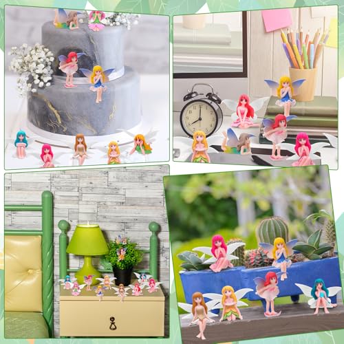 12 Pcs Fairy Figurines Miniature Fairies Dynamic Pose Garden Set (2.55*2.75 inch)
