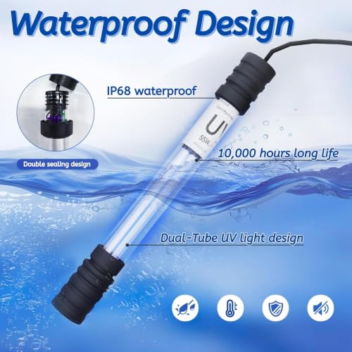 55W Pond UV Light for Fish Tank for 2000 (55)
