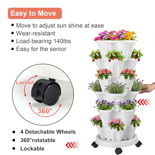 Vertical Planter Tower (White / 6 Tier)