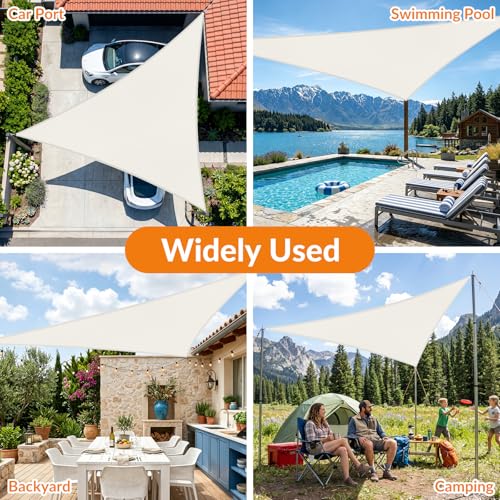 22'X28' Sun Shade Sail Cream Curved Square Customizable (Cream / 22'X28' custom)