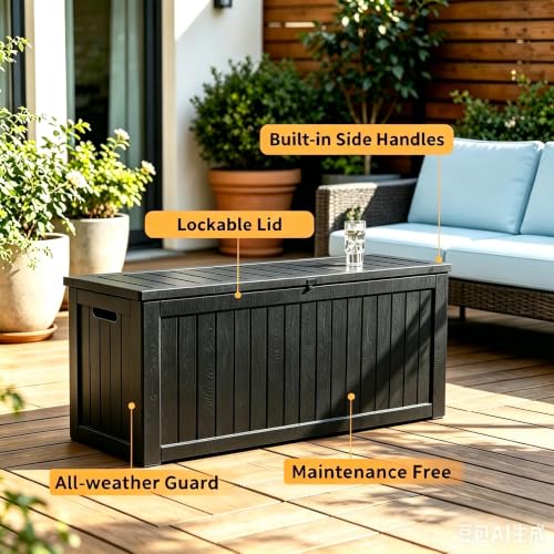 300 Gallon Outdoor Storage Box (Black / 265GAL)