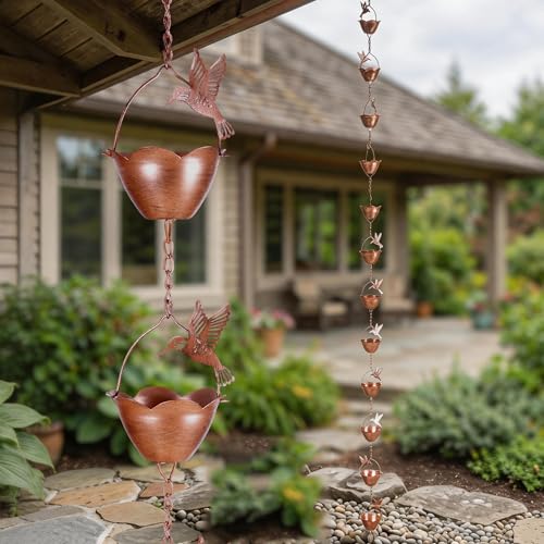 Hummingbird Rain Chain for Gutters (Bird disc rain chain)