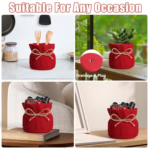 Candy Bowl for Office Key Bowl for Entryway Table Fall Candy Dish Plant Pots Indoor Flower Pots for Indoor Plants (Red / Large)
