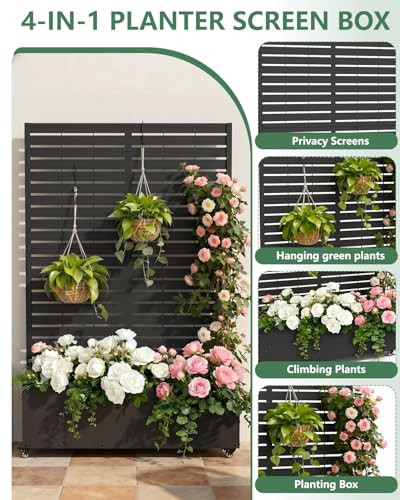 Metal Planter Box with Trellis