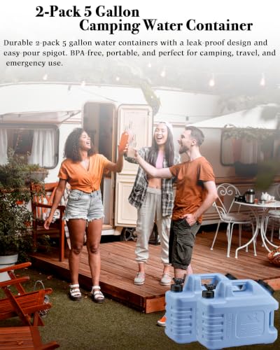5 Gallon Camping Water Jug with Spigot (Powder Blue / 5 Gallon)