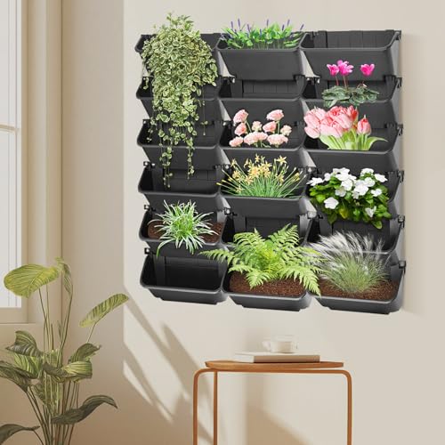 Vertical Wall Planter with 18 Pots