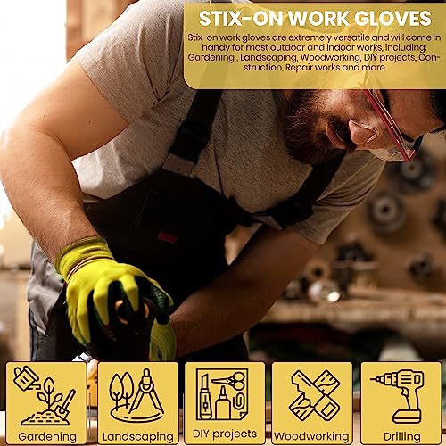 10 Pairs Neon Green Medium Work Gloves (Medium (Pack of 10 Pairs) / Neon Green)