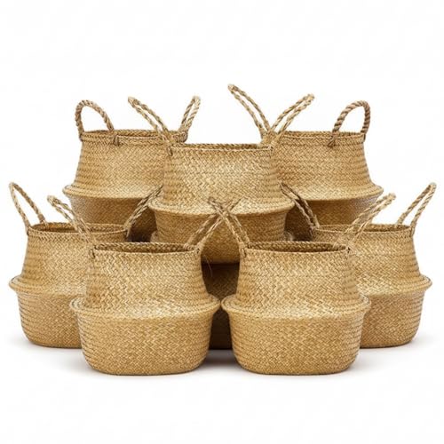 4 Pcs Woven Seagrass Baskets Belly Basket (4 Count)