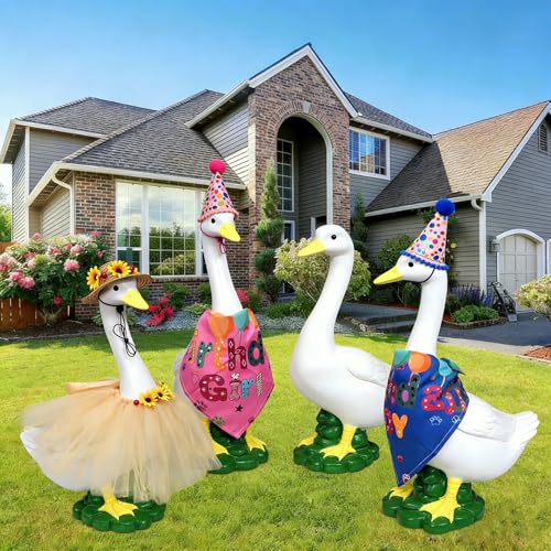 Porch Goose Statue (boy birthday goose)