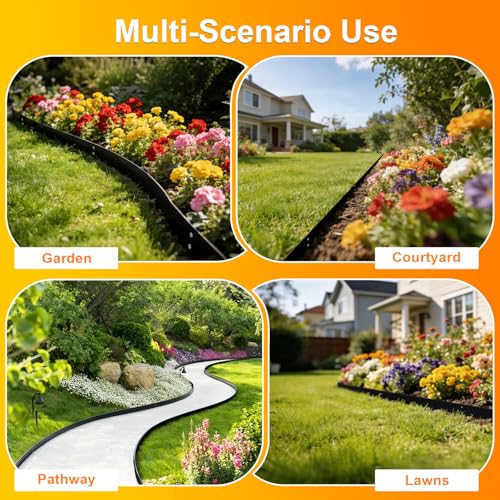 6 Pack Metal Edging for Landscaping (Black / 4 inches)