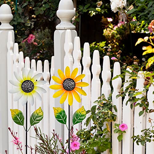 2 Pack Garden Wind Spinners (White-yellow)