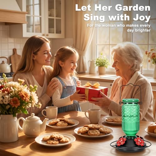 Glass Hummingbird Feeder 2 Pack (Green)