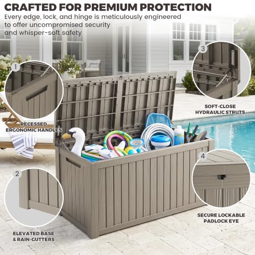 Outdoor Storage Box (Grey / 200 Gallon 3.1 XXL)