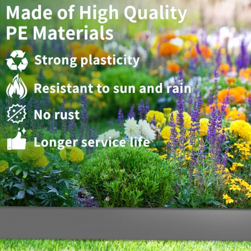 Landscape Edging 4in Garden Edging Borders No Dig 33ft (Gray / 4in x 33ft)