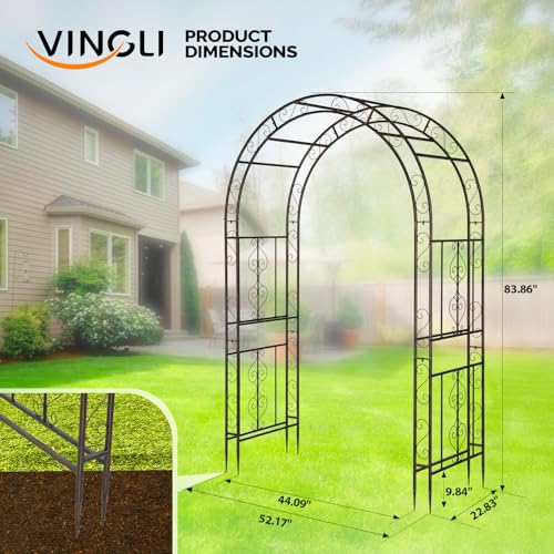 Garden Arbor Double Layer Arch Archway for Wedding Ceremony Party (Bronze / 7 FT)