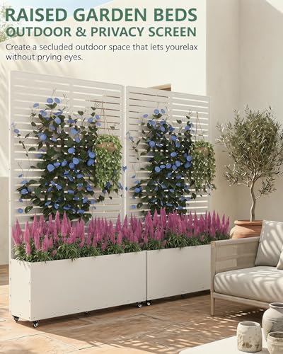 Metal Planter Box with Trellis