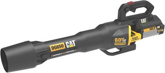 Cat DG650.9 60V 700 CFM 135 MPH Leaf Blower Cordless, Adjustable Speed Blowers for Lawn Care, Lightweight Cordless Leaf Blower with Variable Air Control – Tool Only