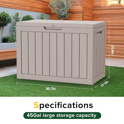 50 Gallon Resin Outdoor Storage Box (Gray / 46 gallons)