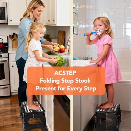9 Inch Folding Step Stool (Widen Black / 9Inch( Pack of 2))