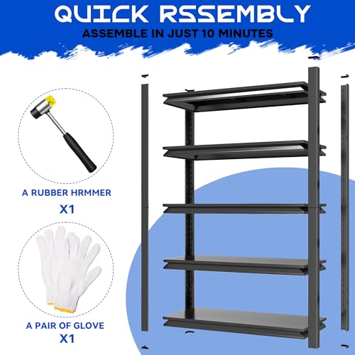 63"H Garage Shelving Heavy Duty Rack (5-Tier 63"H×31.5"W×13.78"D)